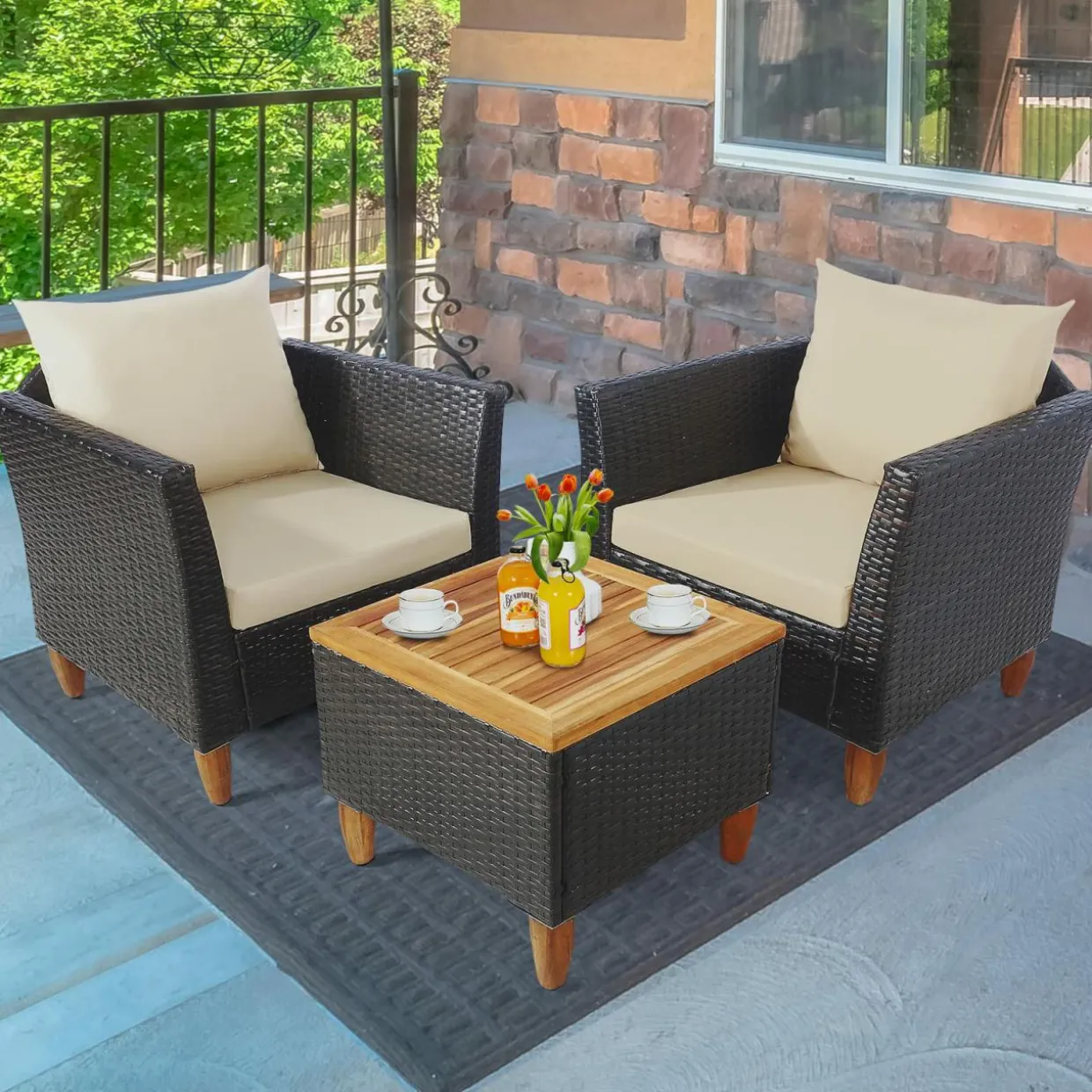Tangkula 3-Piece Patio Furniture Set