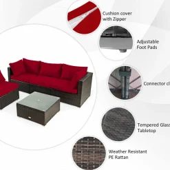 Tangkula 6-Piece Patio Furniture Set with 30