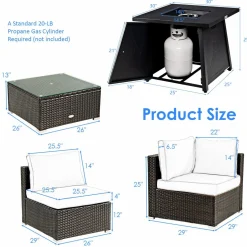 Tangkula 6-Piece Patio Furniture Set with 30