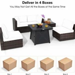 Tangkula 6-Piece Patio Furniture Set with 30