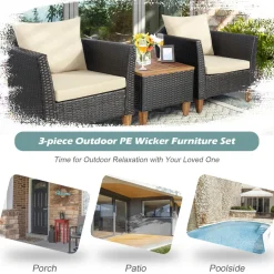 Tangkula 3-Piece Patio Furniture Set