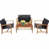 Tangkula 4-Piece PE Rattan Patio Furniture Set, Outdoor Conversation Set