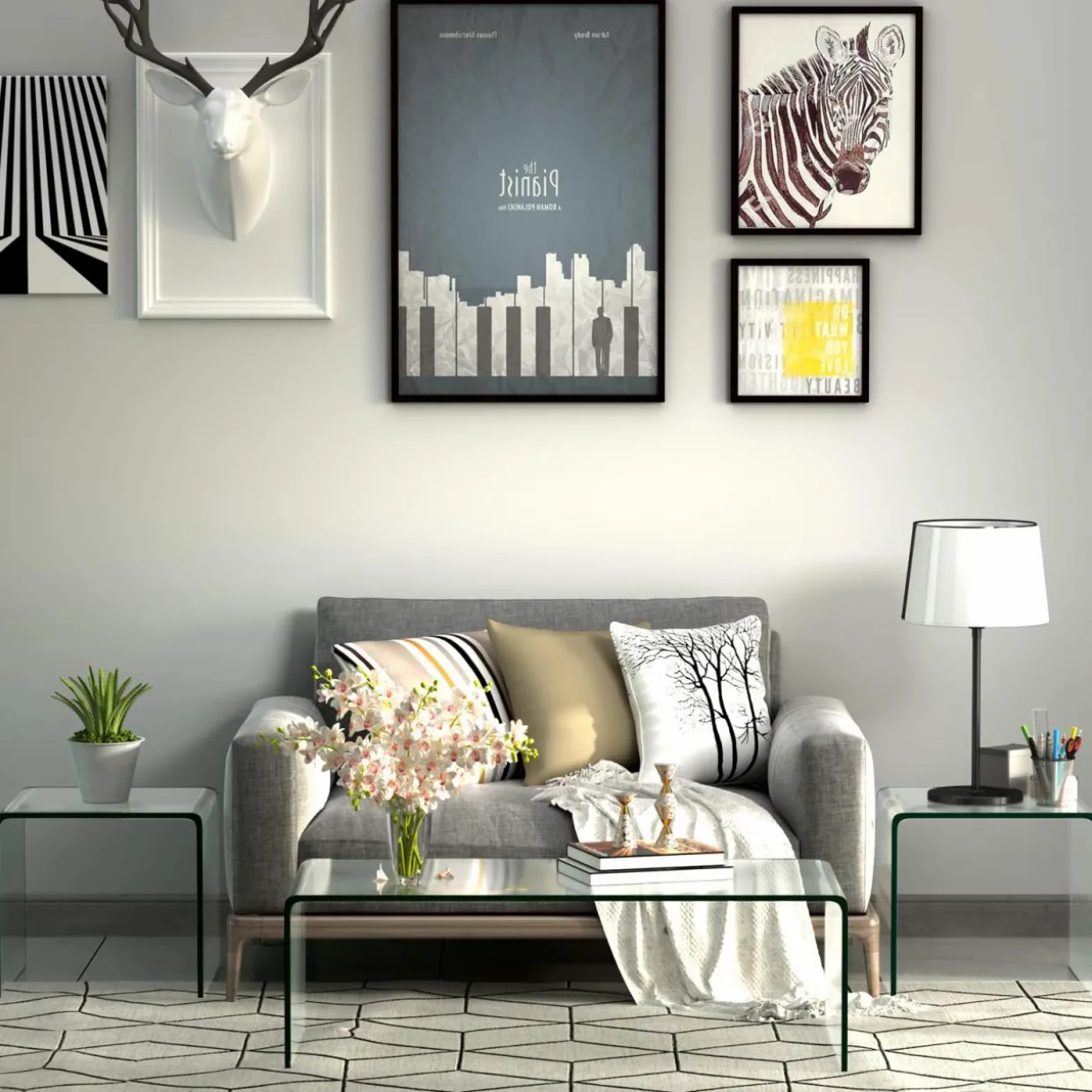 Tangkula 3-Piece Tempered Glass Coffee Table Set, Includes Coffee Table & 2 End Tables