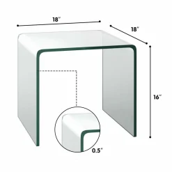 Tangkula 3-Piece Tempered Glass Coffee Table Set, Includes Coffee Table & 2 End Tables