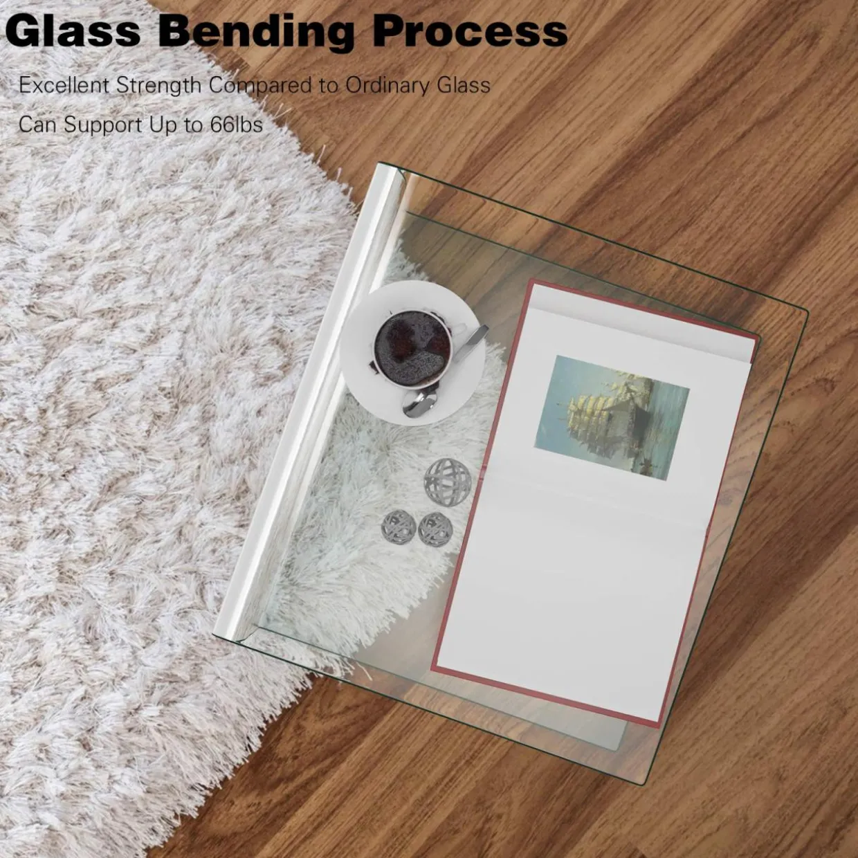 Tangkula 3-Piece Tempered Glass Coffee Table Set, Includes Coffee Table & 2 End Tables