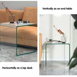 Tangkula 3-Piece Tempered Glass Coffee Table Set, Includes Coffee Table & 2 End Tables