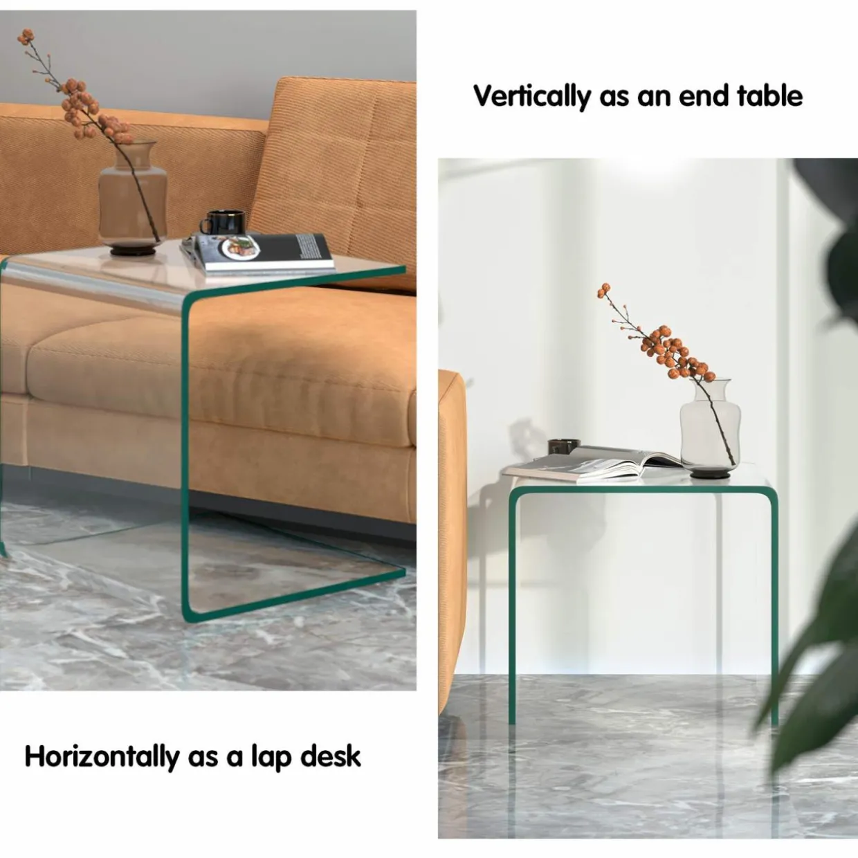 Tangkula 3-Piece Tempered Glass Coffee Table Set, Includes Coffee Table & 2 End Tables