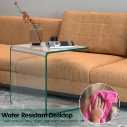 Tangkula 3-Piece Tempered Glass Coffee Table Set, Includes Coffee Table & 2 End Tables
