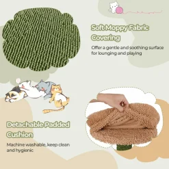 Tangkula Plant Cat Tree, 60 Inch Green Aesthetic Cat Tower with Sisal Scratching Posts