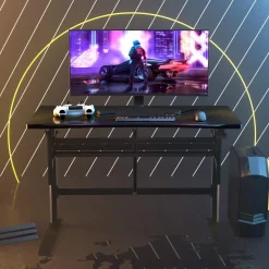 Tangkula Pneumatic Height Adjustable Gaming Desk