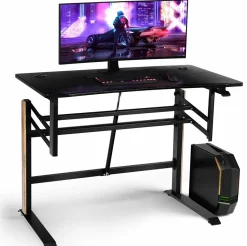 Tangkula Pneumatic Height Adjustable Gaming Desk