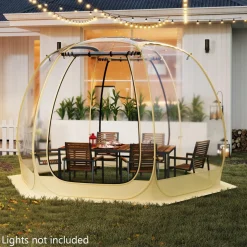 Tangkula Pop Up Bubble Tent, 11x11 Ft Oversize Outdoor Dome Tent for 6-10 People with 12 Stakes