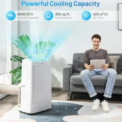 Tangkula Portable Air Conditioner 9000 BTU, 3 in 1 Air Cooler with Fan & Dehumidifier