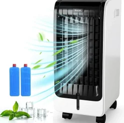 Tangkula Portable Evaporative Air Cooler for Room, 3-in-1 Portable Air Cooler with Remote Control