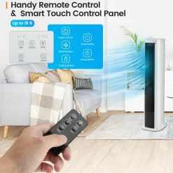 Tangkula Portable Evaporative Air Cooler for Room, 40-Inch Bladeless Cooling Tower Cooler with Remote Control