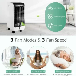 Tangkula Portable Evaporative Air Cooler for Room, 3-in-1 Portable Air Cooler with Remote Control