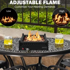 Tangkula Portable Tabletop Propane Fire Pit, Patiojoy 40,000 BTU Table Top Fireplace with Simple Ignition System