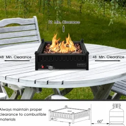 Tangkula Portable Tabletop Propane Fire Pit, Patiojoy 40,000 BTU Table Top Fireplace with Simple Ignition System