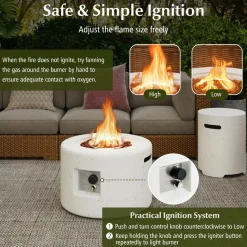 Tangkula Propane Fire Pit Table Set, 25.5