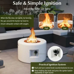 Tangkula Propane Fire Pit Table, 25.5& Tank Seat Included, 40,000 BTU Smokeless Fire Pit