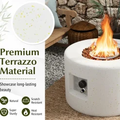 Tangkula Propane Fire Pit Table Set, 25.5