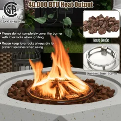 Tangkula Propane Fire Pit Table Set, 28