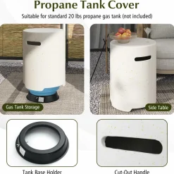 Tangkula Propane Fire Pit Table Set, 25.5