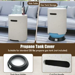 Tangkula Propane Fire Pit Table Set, 28