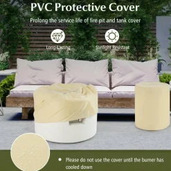 Tangkula Propane Fire Pit Table Set, 25.5