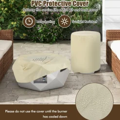 Tangkula Propane Fire Pit Table Set, 28