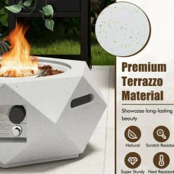 Tangkula Propane Fire Pit Table Set, 28