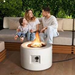 Tangkula Propane Fire Pit Table, 25.5& Tank Seat Included, 40,000 BTU Smokeless Fire Pit