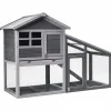Tangkula Rabbit Hutch Indoor Outdoor, Wooden Chicken Coop, Bunny Hutch with Run