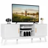 Tangkula Rattan TV Stand for TVs up to 65 Inches, Media TV Console Table