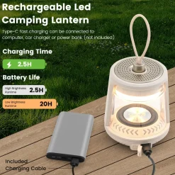 Tangkula Rechargeable Camping Lamp, Dimmable Outdoor Camping Lights with 3 Light Colors & RGB Mode