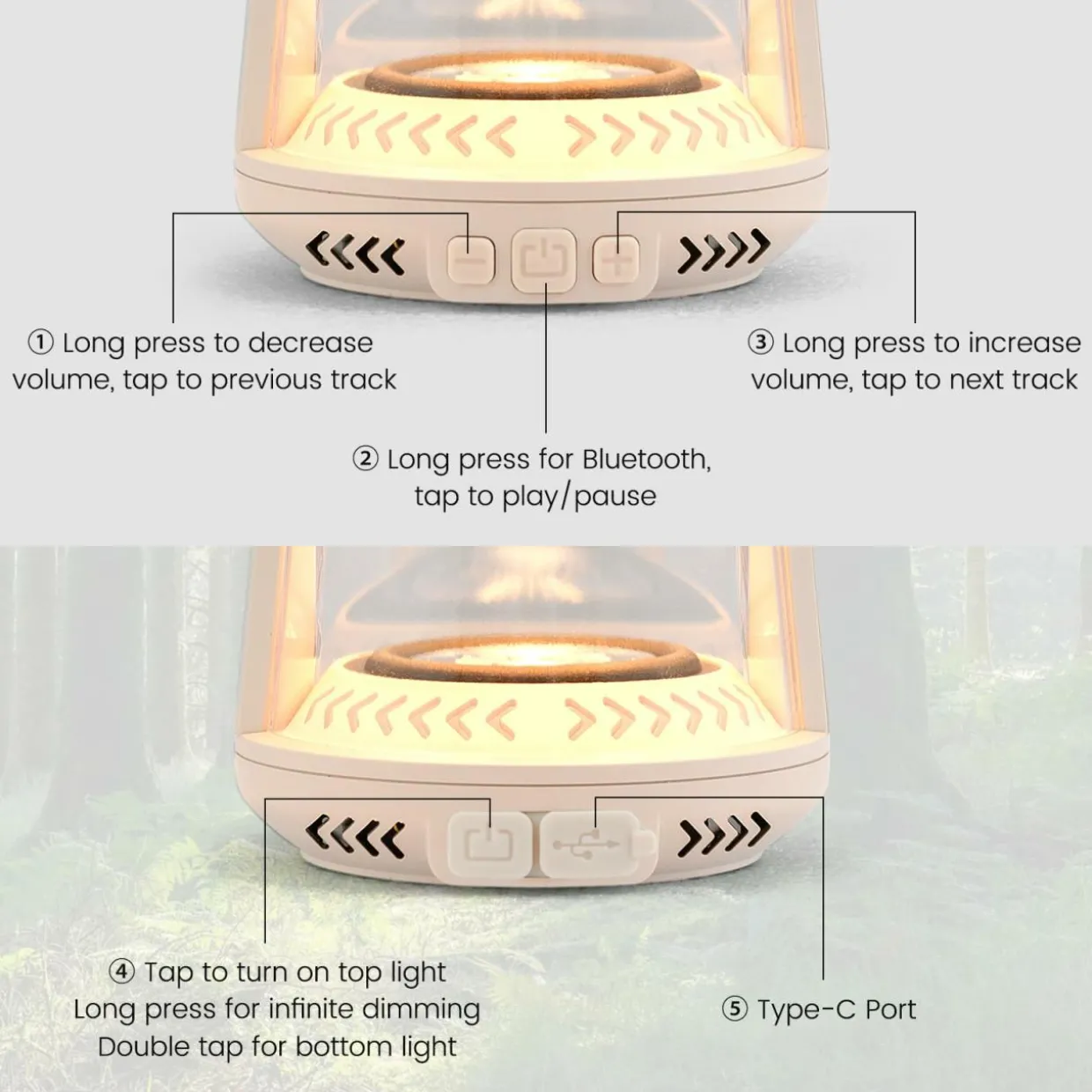 Tangkula Rechargeable Camping Lamp, Dimmable Outdoor Camping Lights with 3 Light Colors & RGB Mode