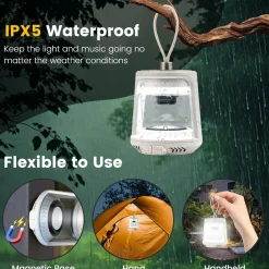Tangkula Rechargeable Camping Lamp, Dimmable Outdoor Camping Lights with 3 Light Colors & RGB Mode
