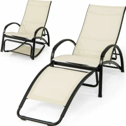 Tangkula Rocking Chair Outdoor, 2-in-1 Convertible Lounge Chair with 4-Level Adjustable Backrest