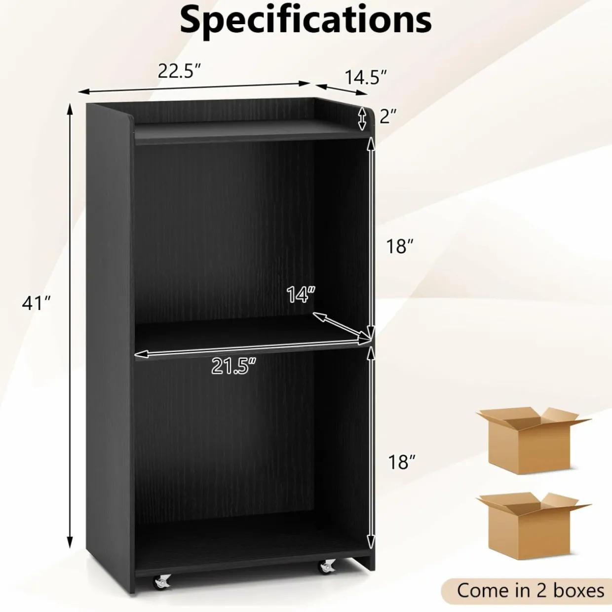 Tangkula Rolling Podium Stand, Mobile Lectern Stand with 2 Shelves & Lockable Wheels