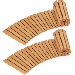 Tangkula Roll-Out Garden Pathway, 7 FT Wooden Garden Pathway w/Non-Slip Surface, Metal Wires with Plastic Sheath