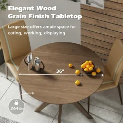 Tangkula Round Dining Table, Stylish Table with 36