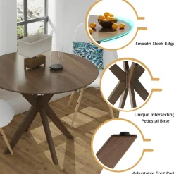 Tangkula Round Dining Table, Stylish Table with 36