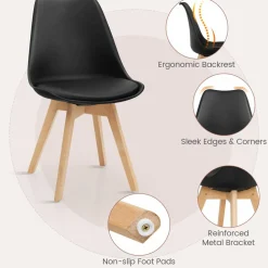 Tangkula Round Dining Table Set for 4, Kitchen Table Set with Padded Seat & Solid Wood Legs