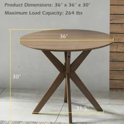 Tangkula Round Dining Table, Stylish Table with 36