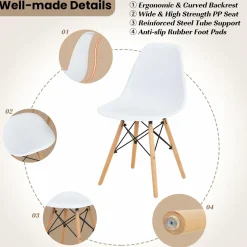 Tangkula Round Dining Table Set for 4, Kitchen Table Set with Seat & Solid Wood Legs