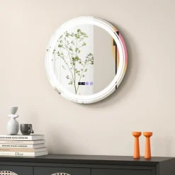 Tangkula Round Led Bathroom Mirror