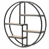 Tangkula Round Wall Shelf, Wall-Mounted Circular Shelf