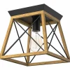 Tangkula Rustic Farmhouse Ceiling Light, Industrial Flush Mount Ceiling Light Fixture w/E26 Blub Socket
