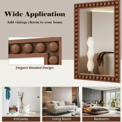 Tangkula Rustic Wall Mirror, 24