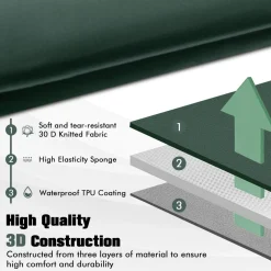 Tangkula Self-Inflating Sleeping Pad, 3 inch Thick Camping Mattress w/Built-in Valve, Green